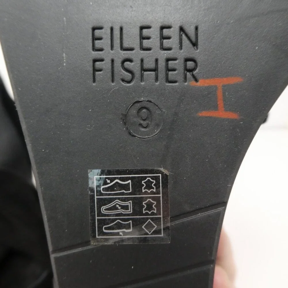 Eileen Fisher Willow Wedge Sandals Women Size 9 Black Suede Platform Crossover